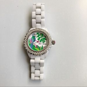 Betsey Johnson White Tropical Ceramic Watch